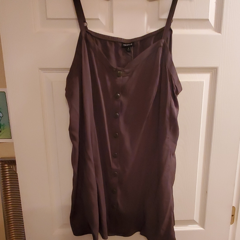 Torrid Army Green Sleeveless Button Fown Top NWT